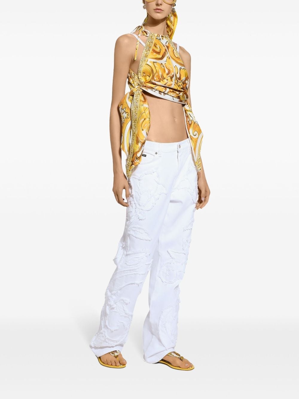 logo-patch boyfriend jeans - 2