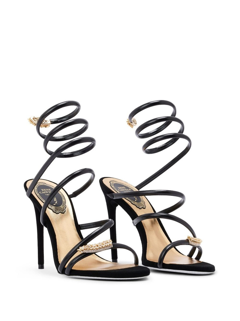 RENE CAOVILLA 105mm Serpent leather sandals outlook