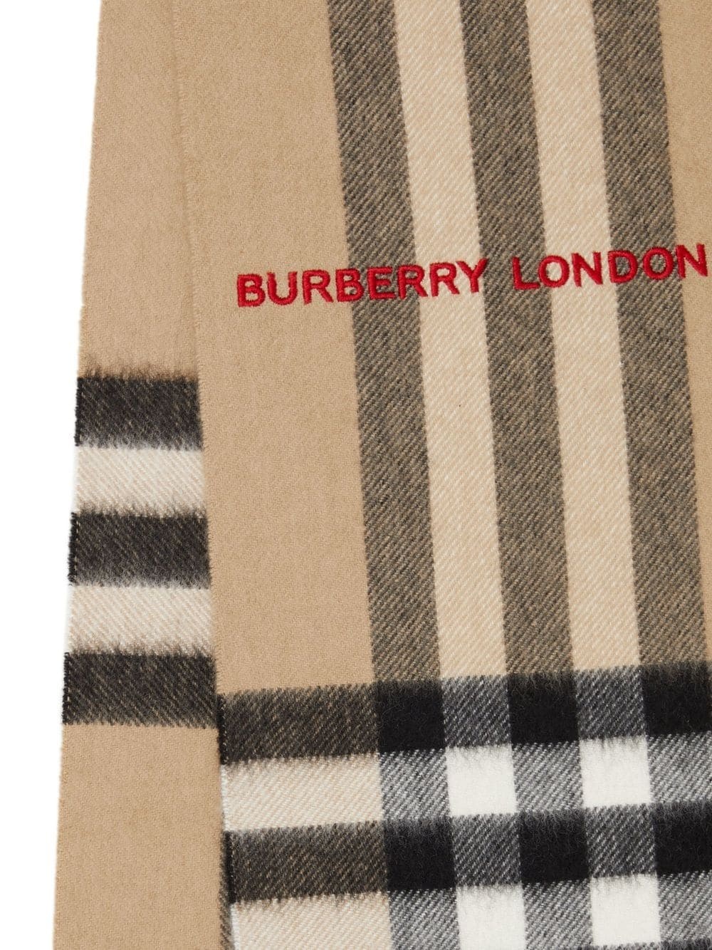 logo-embroidered Classic Check cashmere scarf - 2