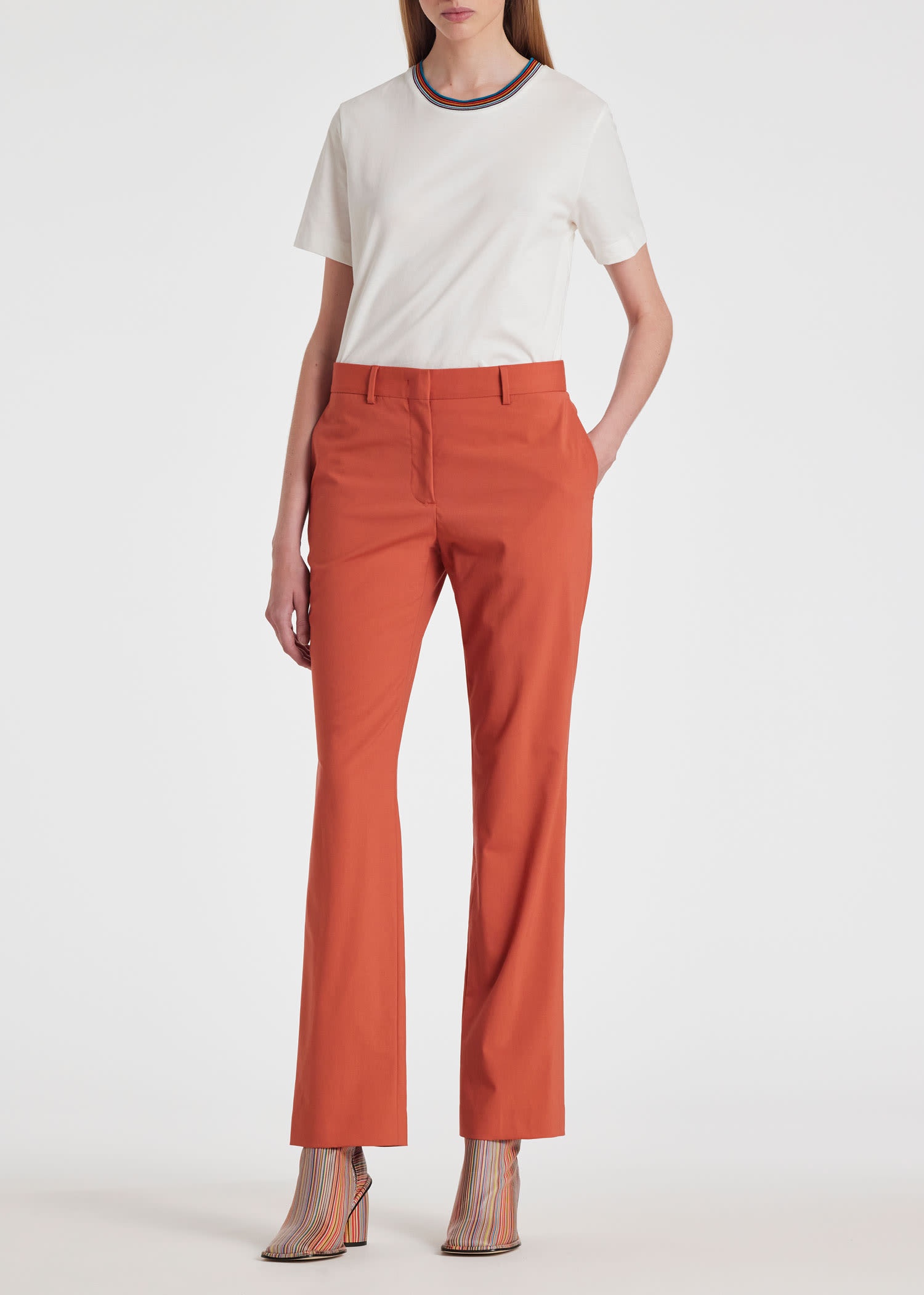 Coral Wool Slim-Fit Trousers - 5