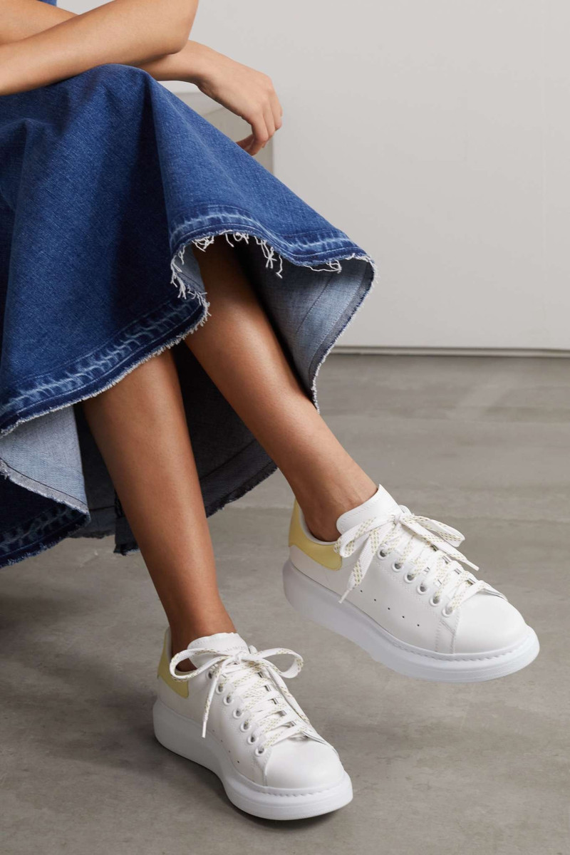 Alexander McQueen Leather exaggerated-sole sneakers outlook