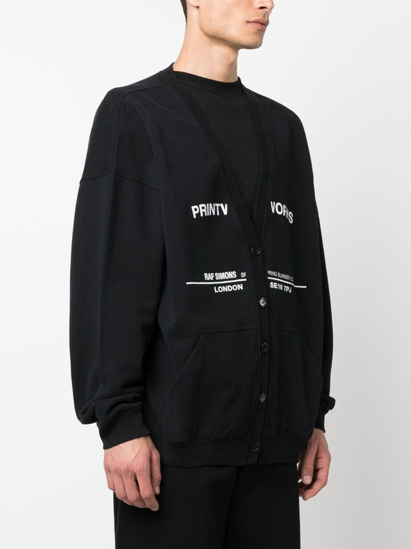 tour-print fleece cardigan 4