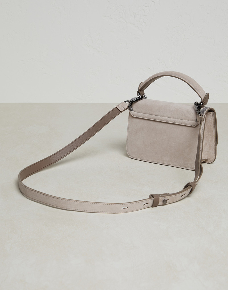 Brunello Cucinelli Suede bag with precious contour outlook