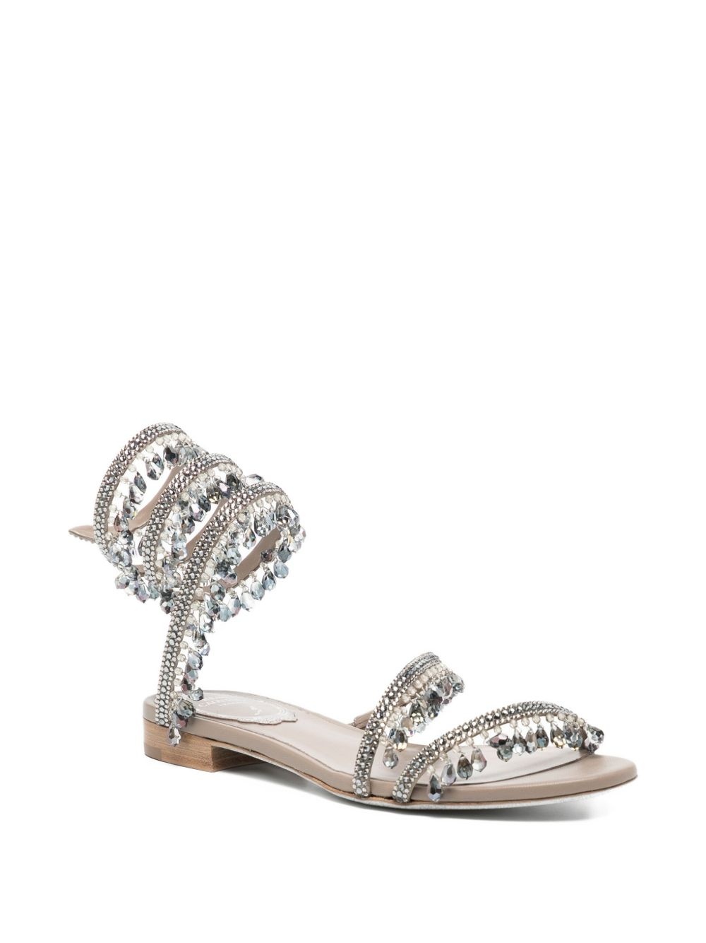 crystal-embellished spiral-wrap sandals - 2