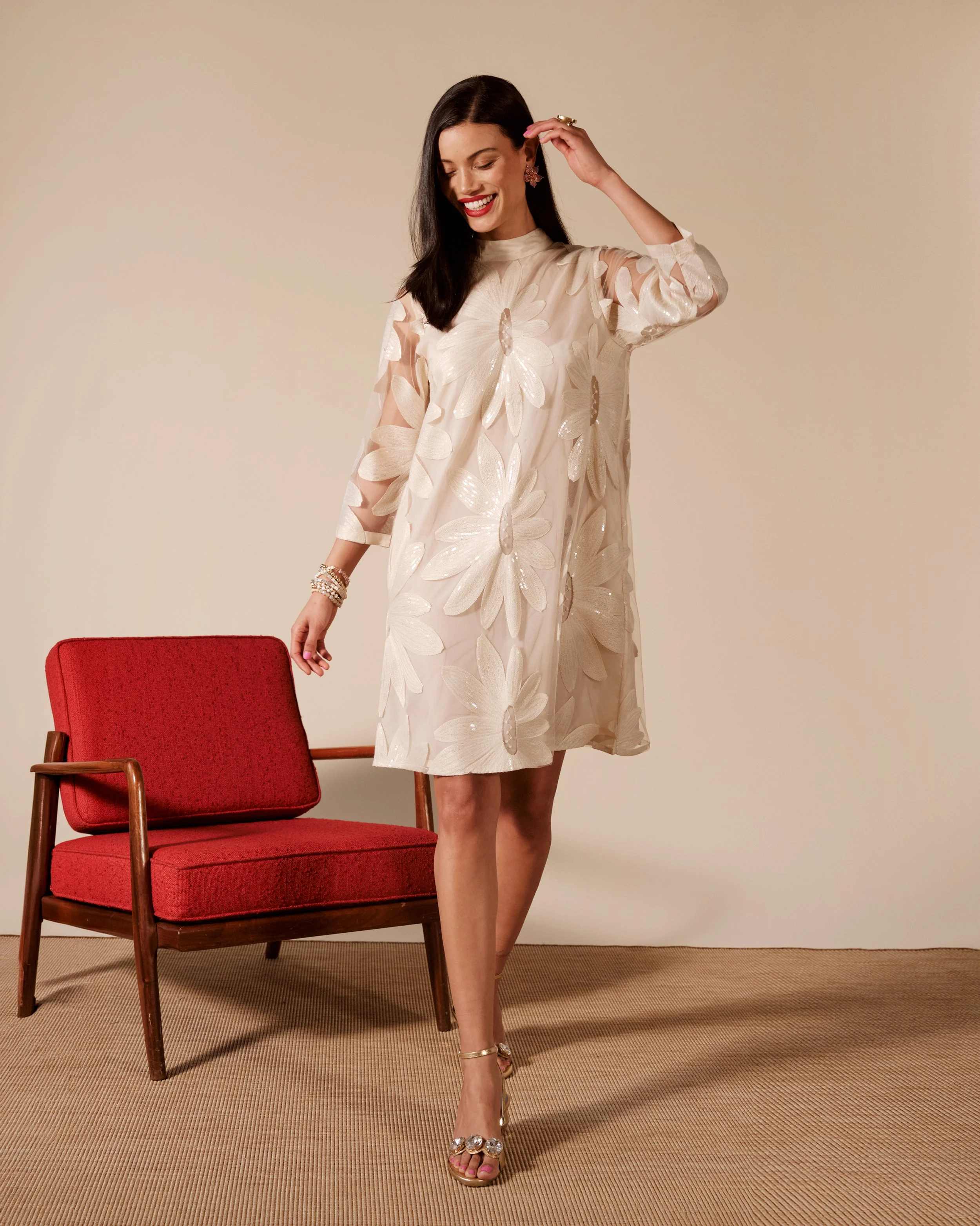 Diplomat Mini Dress Floral Sequin - 1