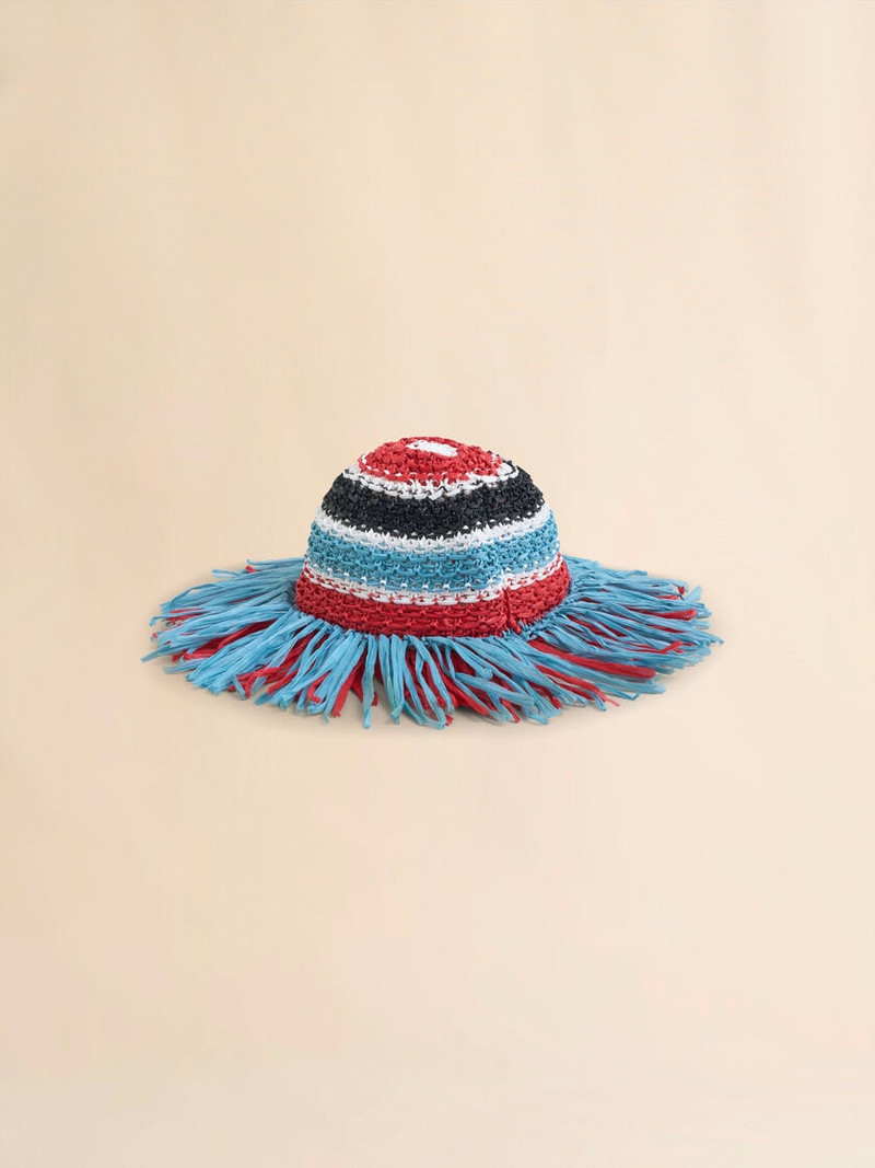 Marni MULTICOLOUR STRIPED RAFFIA HAT outlook