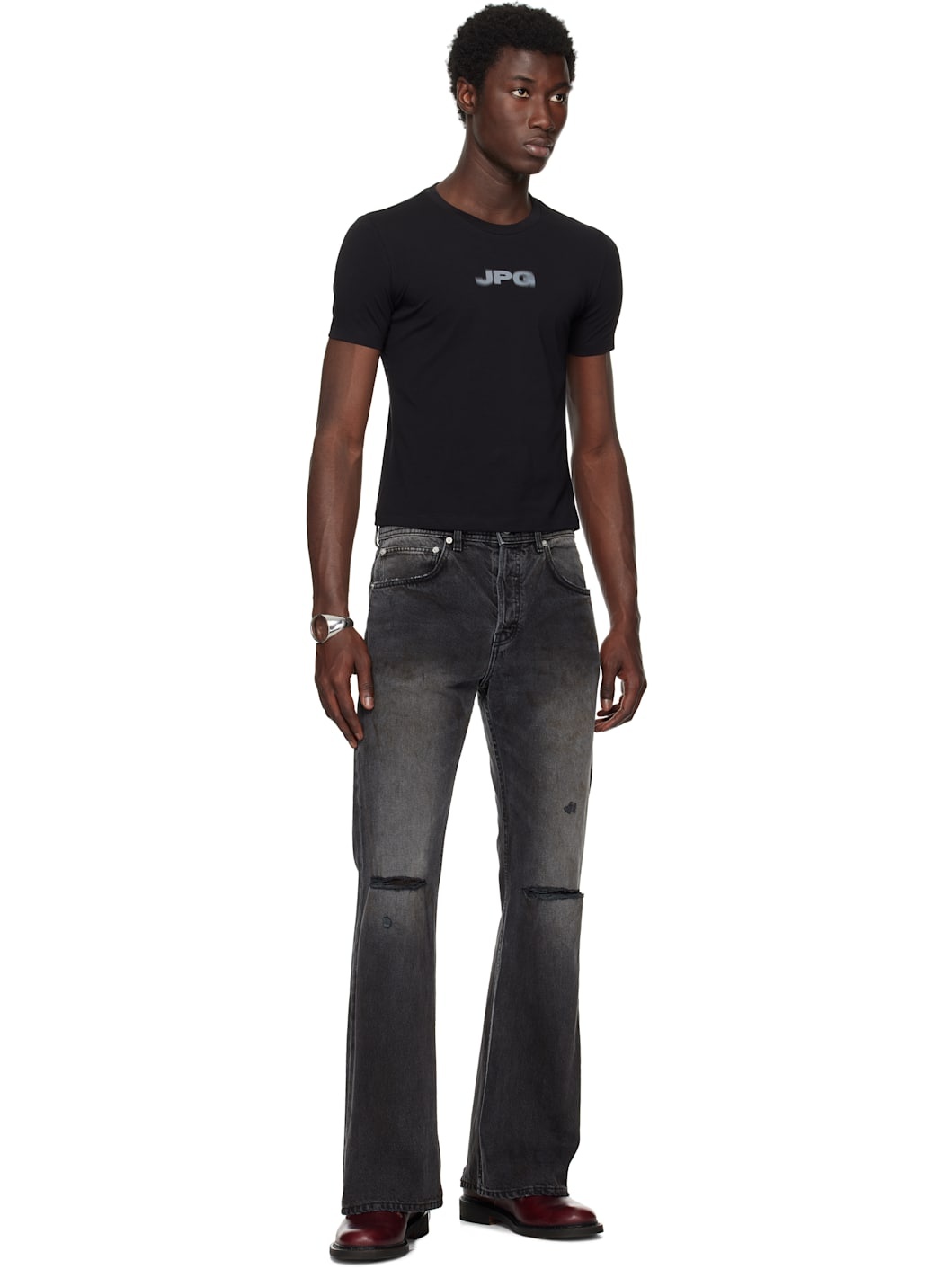 Black 'The JPG' Baby T-shirt - 4