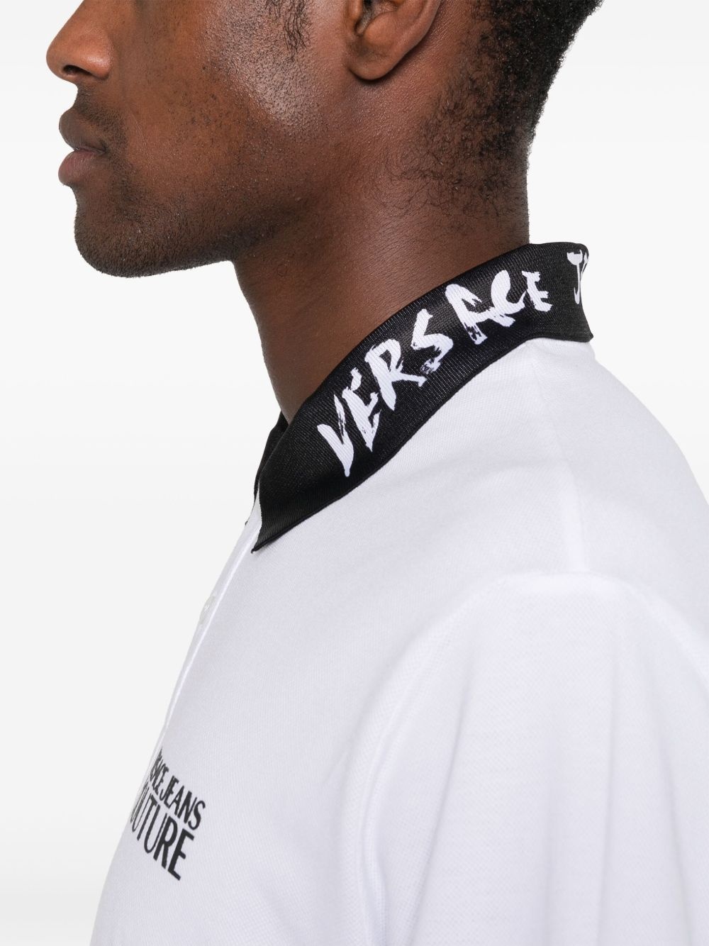 Logobrush-collar polo shirt - 4