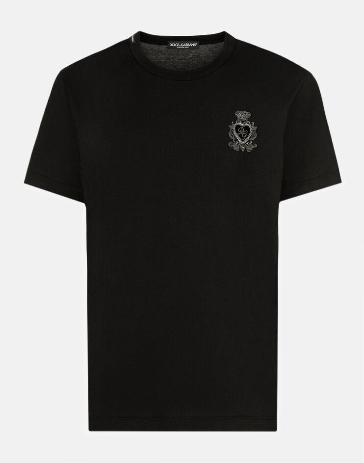 Cotton t-shirt with heraldic patch - 1