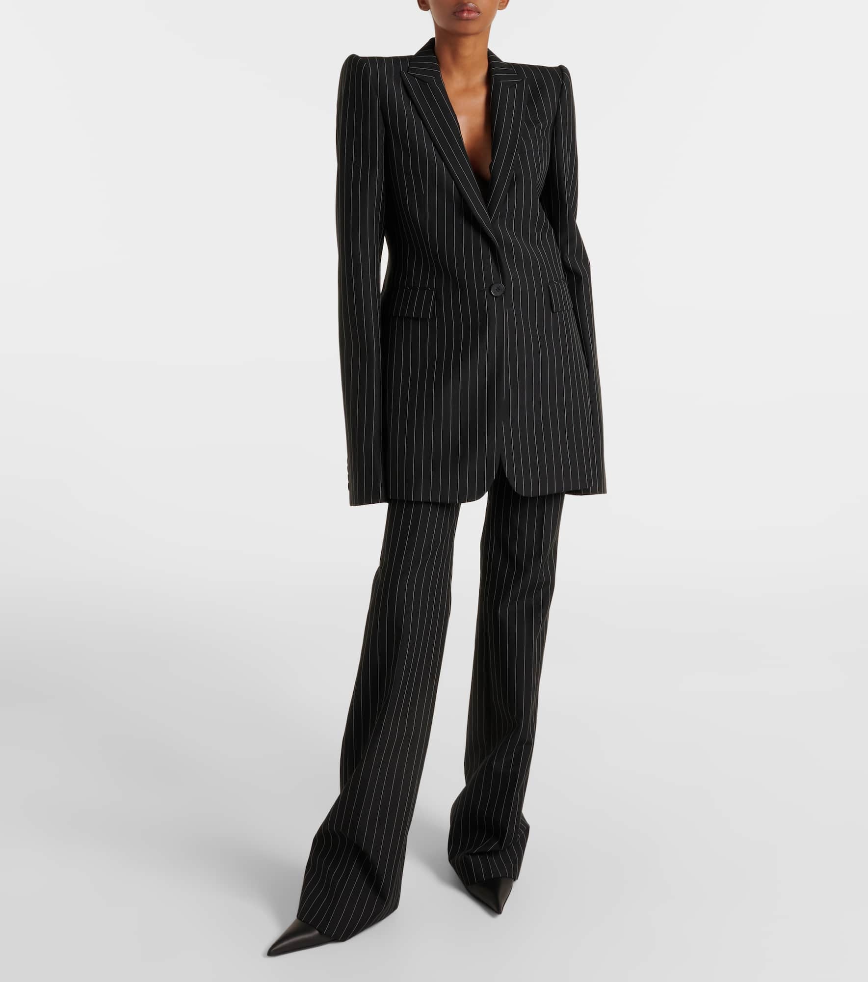 Pinstripe wool and mohair blazer - 2