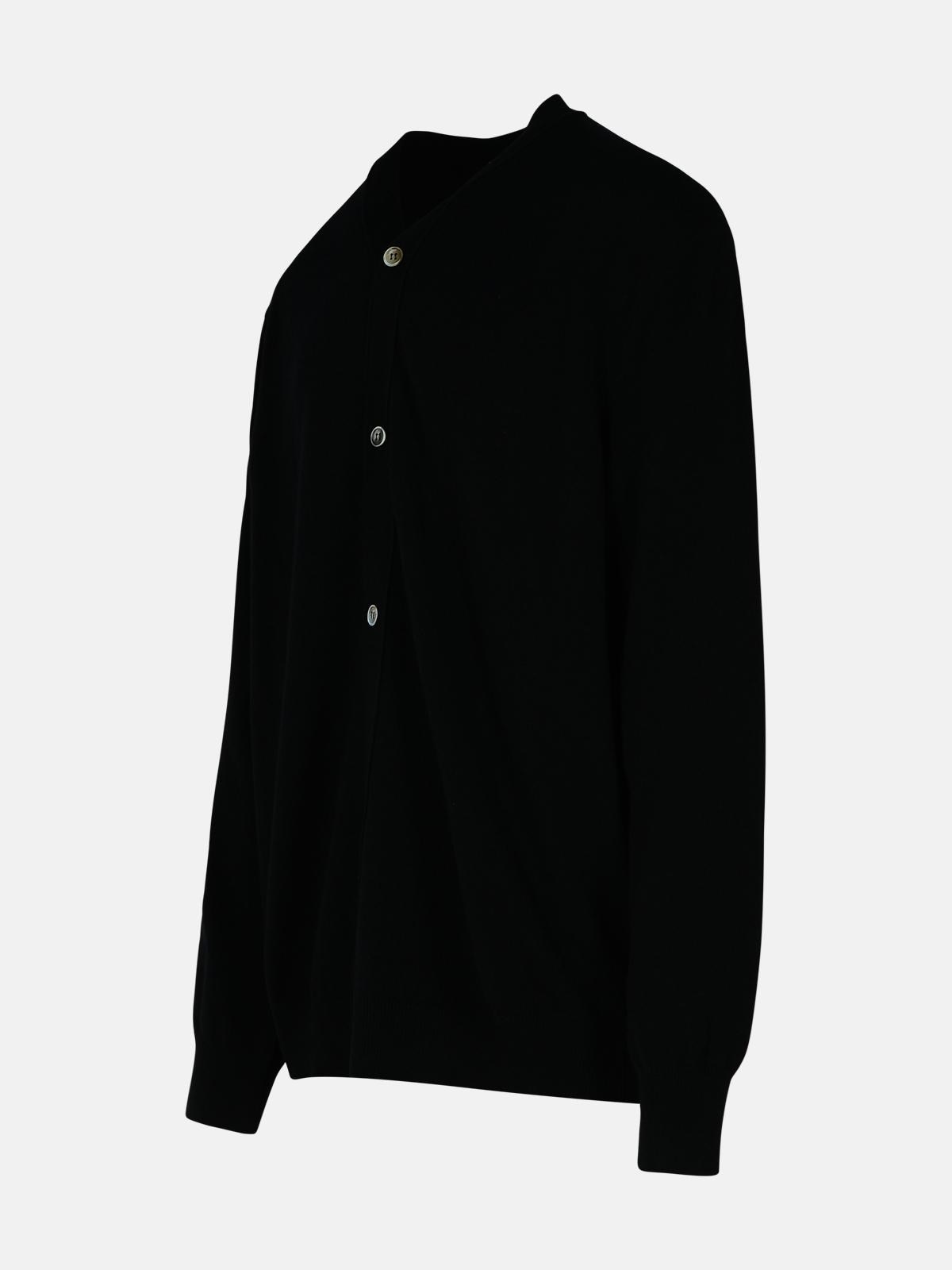 BLACK WOOL CARDIGAN - 2