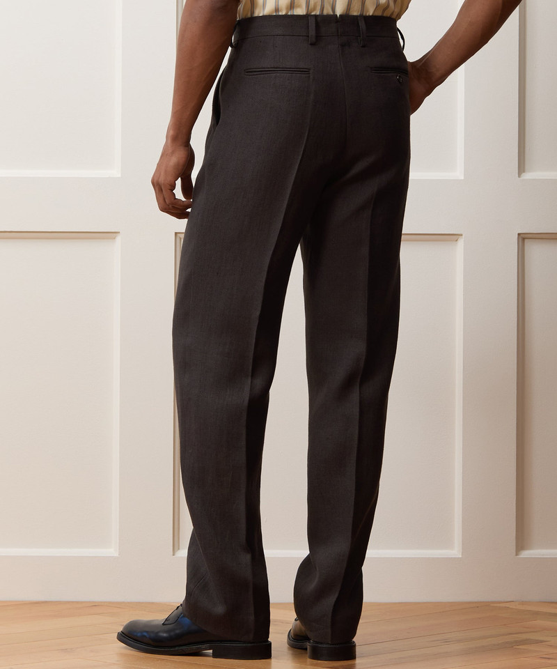 Italian Linen Herringbone Wythe Trouser 6