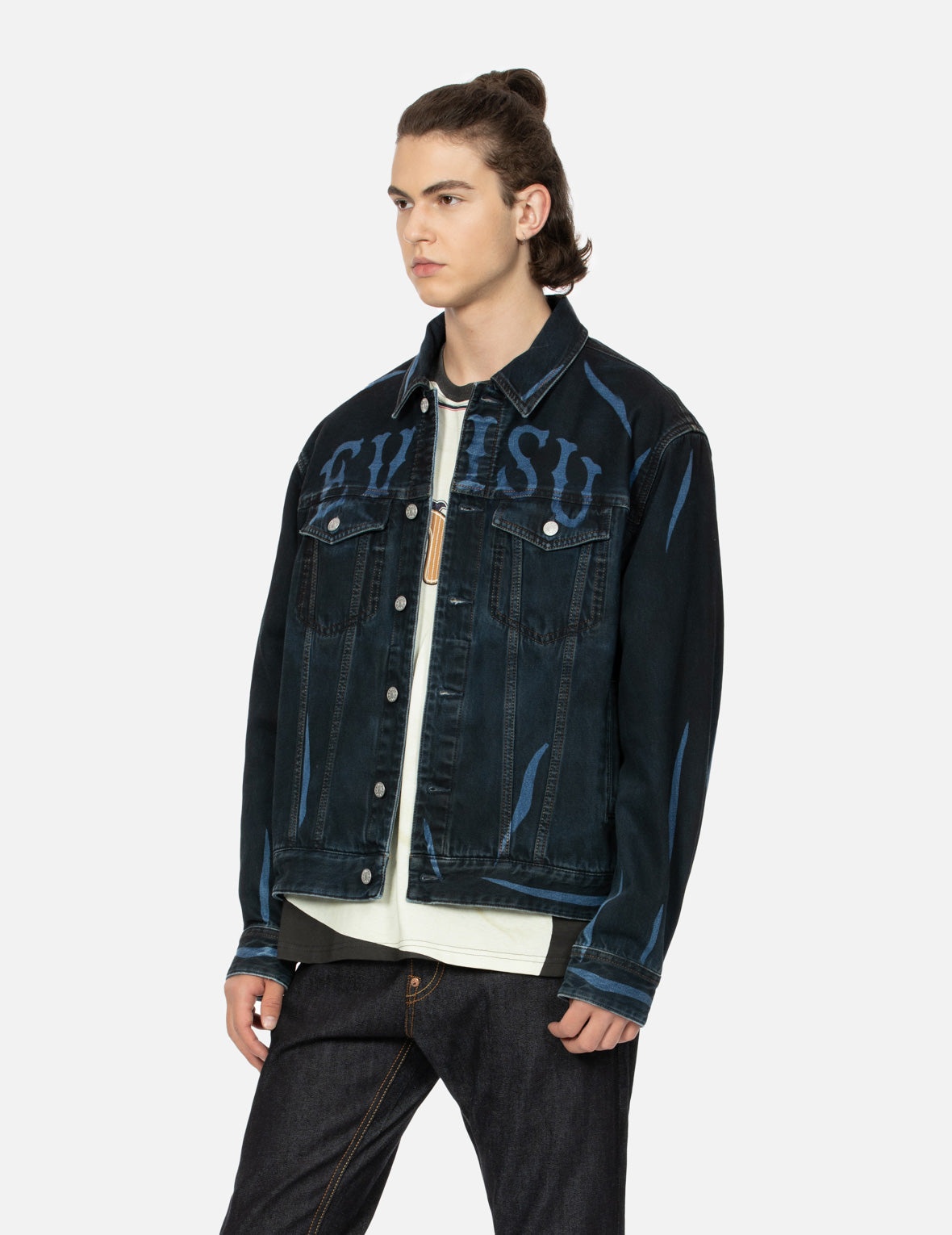 OVERDYE LOGO AND SEAGULL RELAX FIT DENIM JACKET - 8