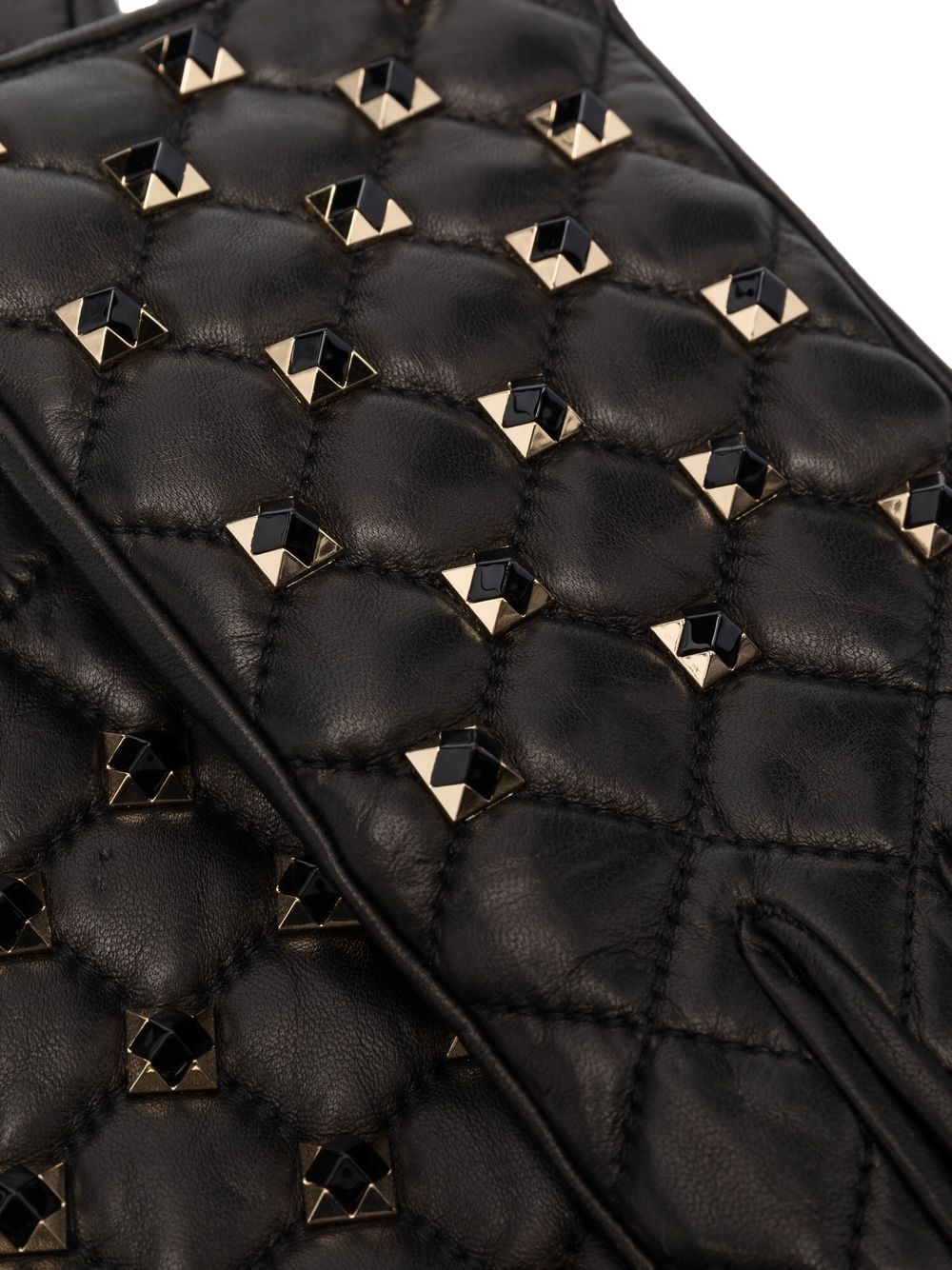 stud-detail quilted leather gloves - 2