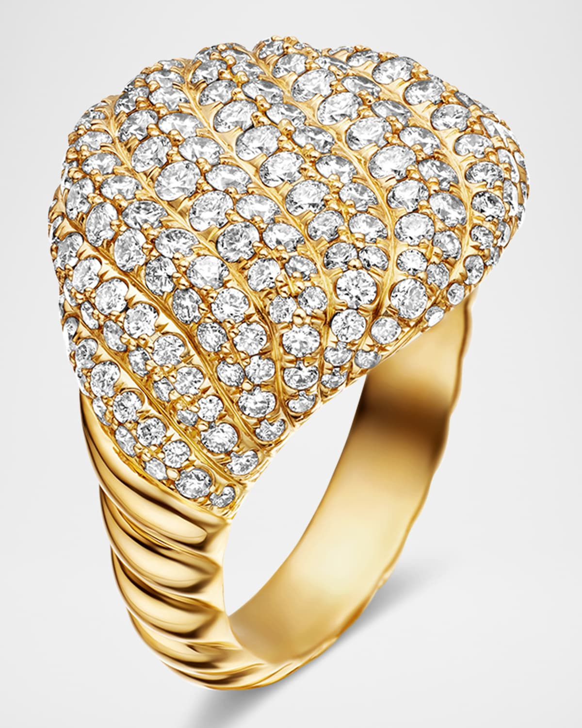 13mm Sculpted Cable Pinky Ring in 18K Gold - 3