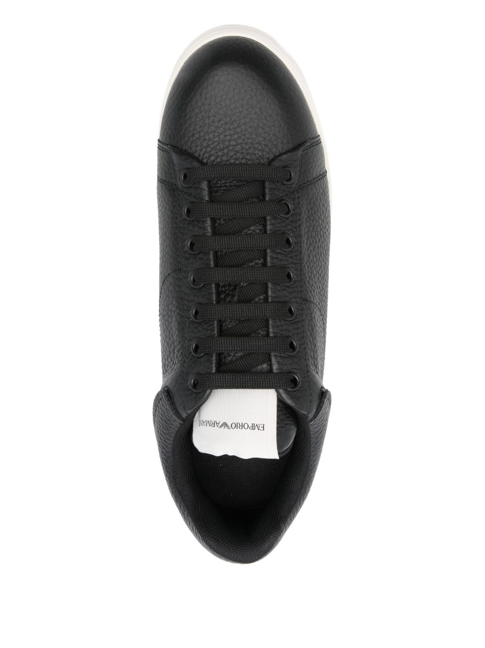 textured leather sneakers - 4