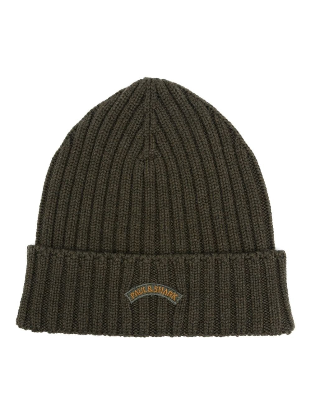 logo-embroidered beanie hat - 1