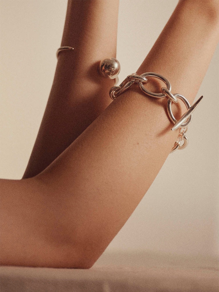 BANANA CHAIN BRACELET SILVER - 3