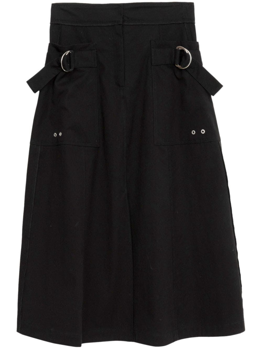 D-ring buckle A-line midi skirt - 1