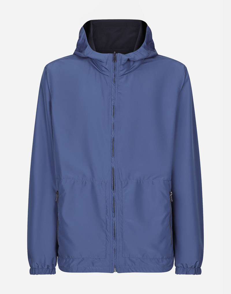 Reversible jacket with hood and logo 6