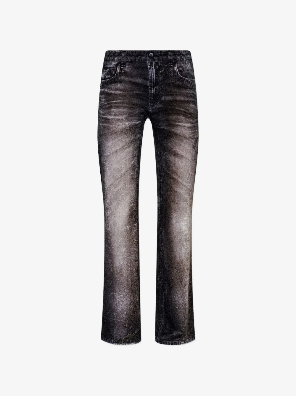 denim-print trousers - 1
