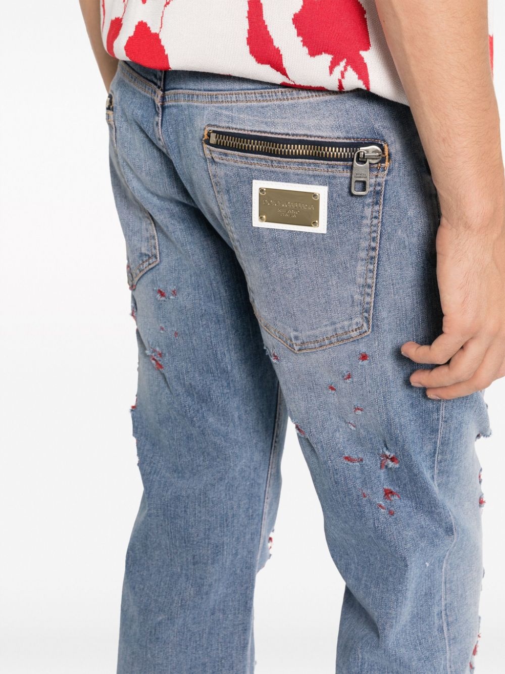 ripped slim-fit jeans - 5