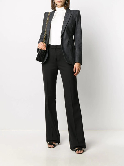 Alexander McQueen pinstripe single-breasted blazer outlook