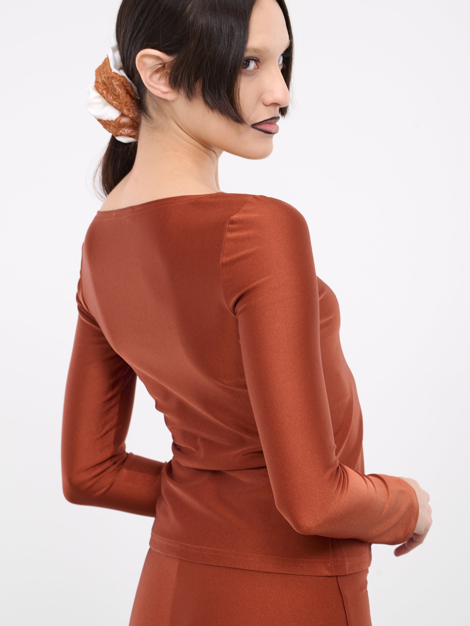 Asymmetric Lace Trim Top - 4