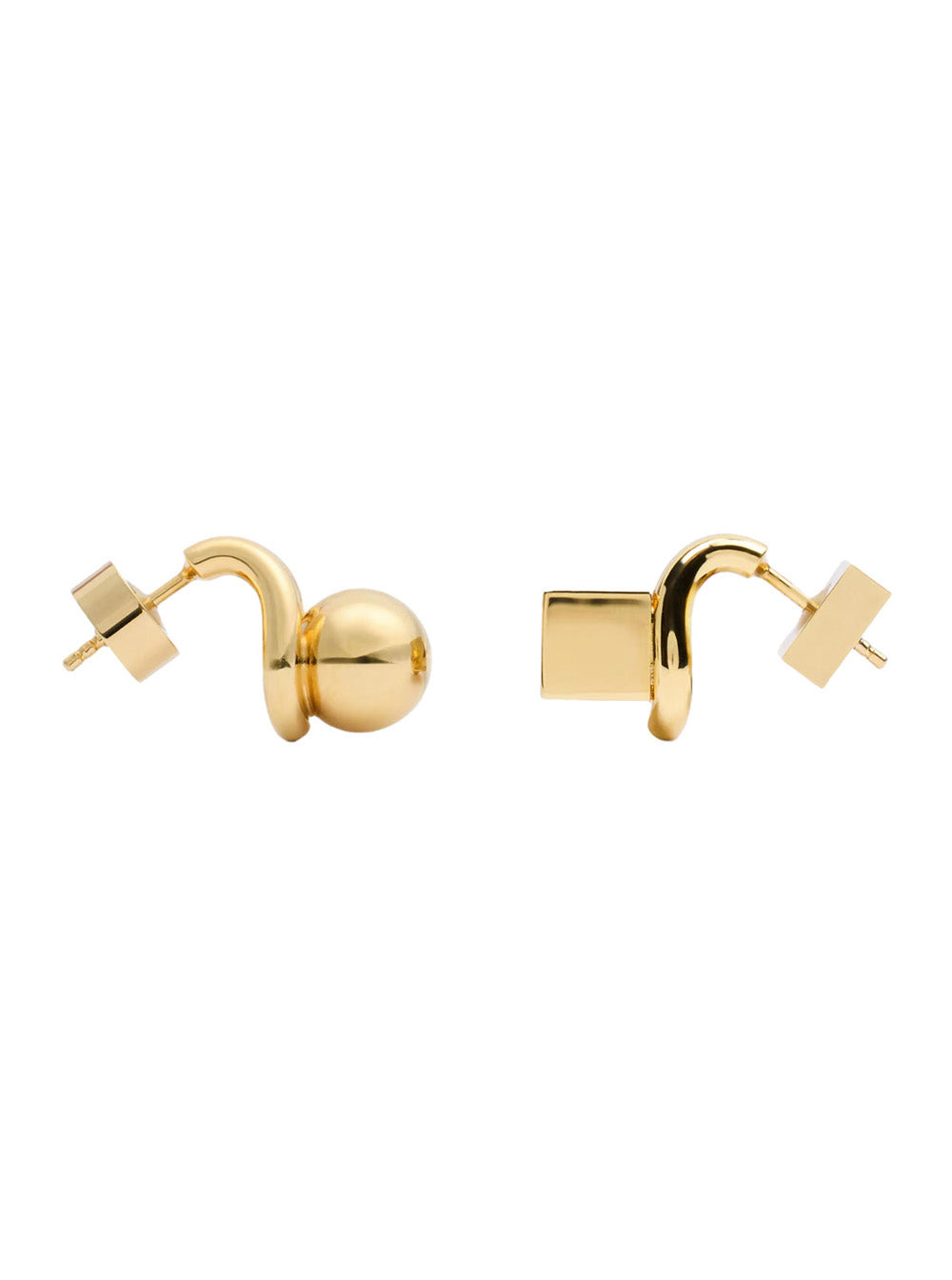 Jacquemus Women 'Les Puces Nodo' Metallic Earings With Rear Butterfly Closure And Rhinestoned Charm  - 1