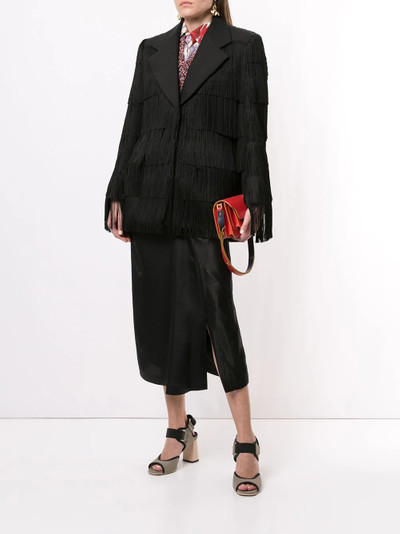 Prada fringed notch lapels blazer outlook