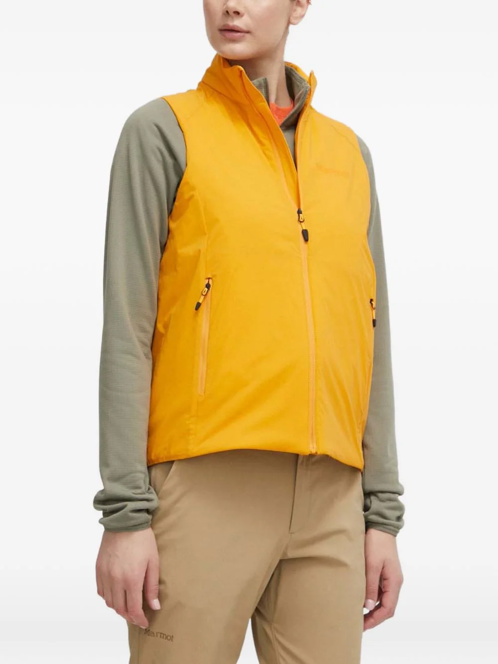 logo-print zip-up gilet - 1