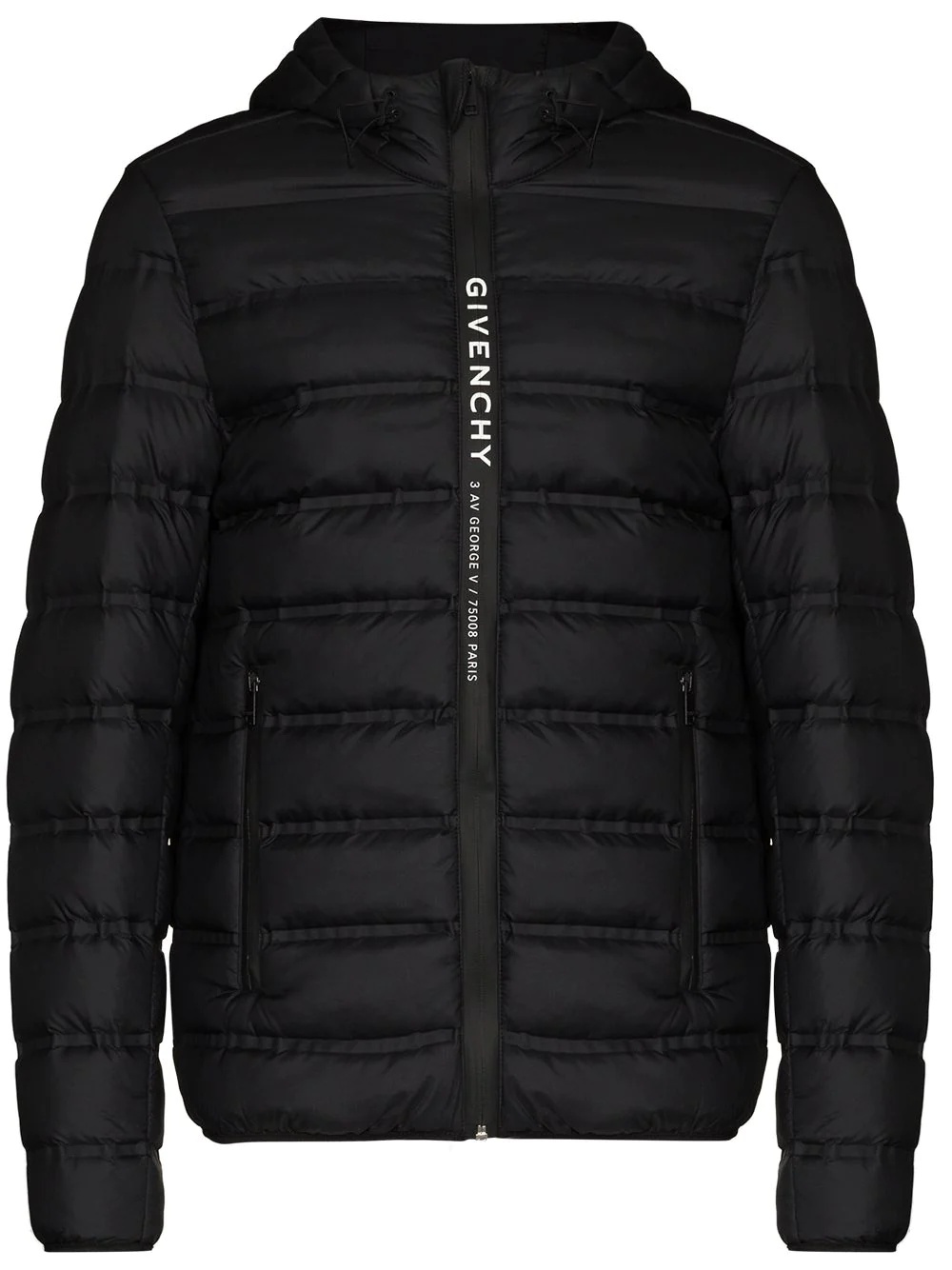 logo-tape padded jacket - 1