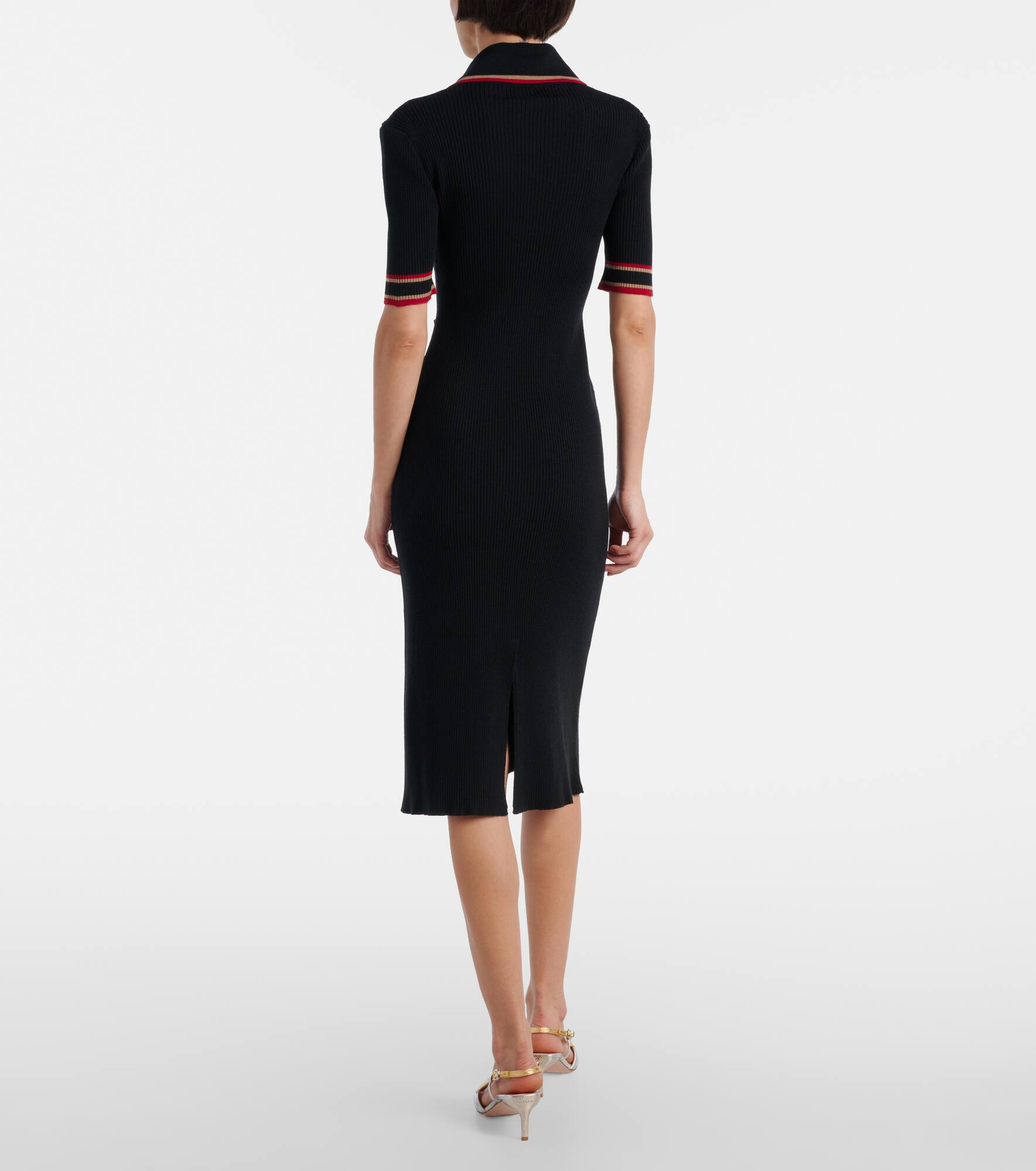 Ribbed-knit virgin wool polo dress - 3