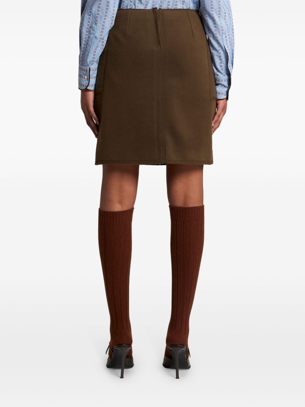 printed metallic-effect mini skirt - 3