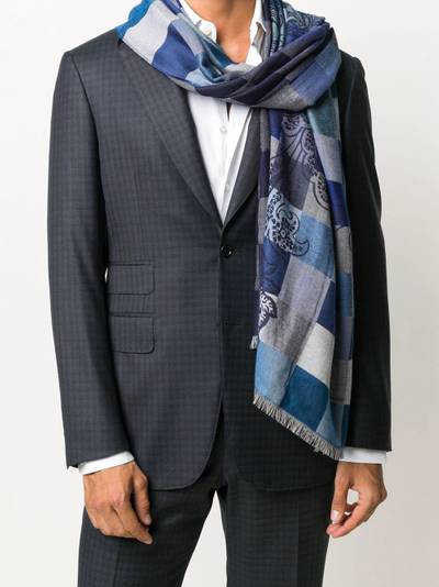 Etro checkered print scarg outlook