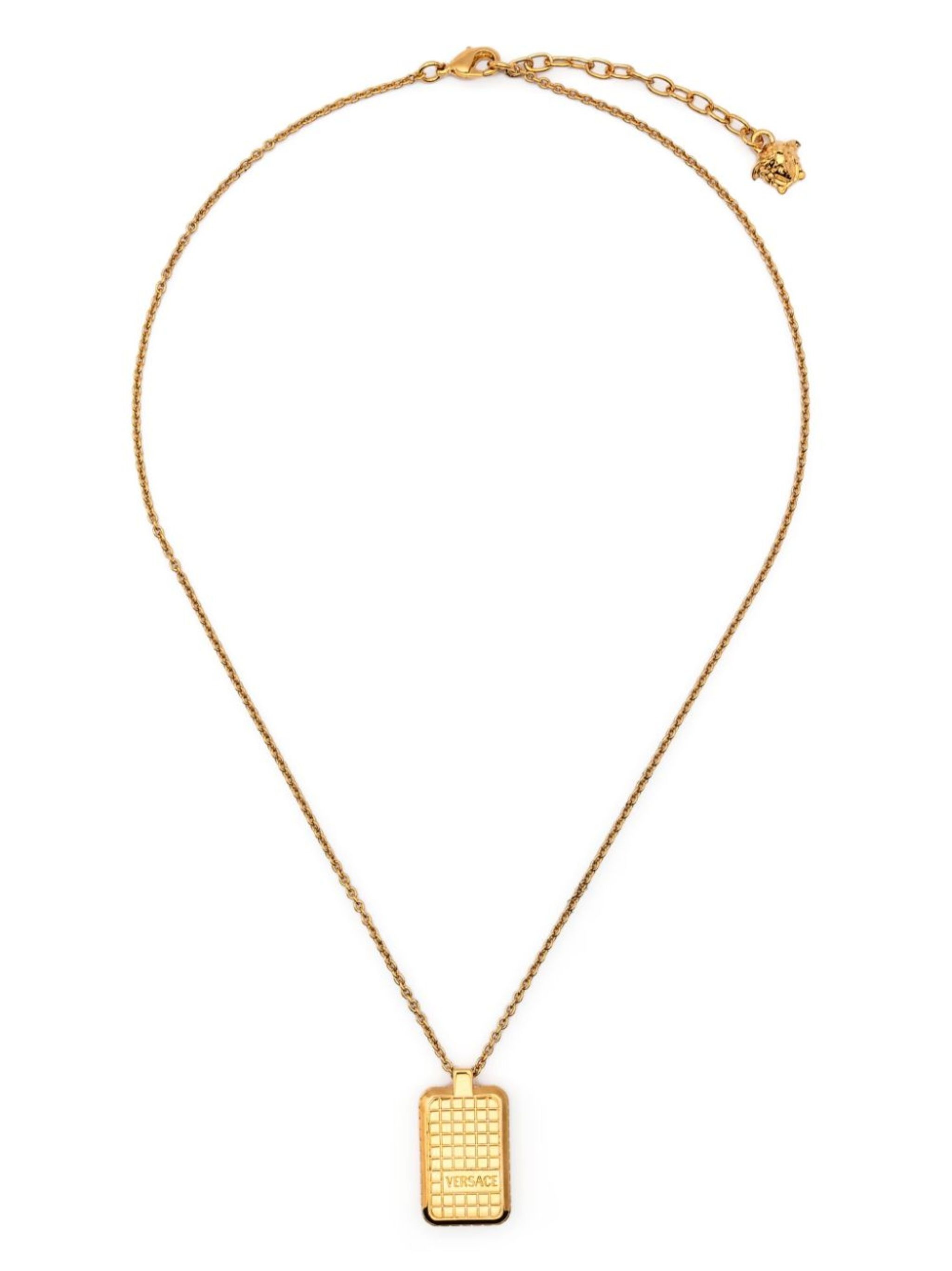 logo-engraved pendant necklace - 1