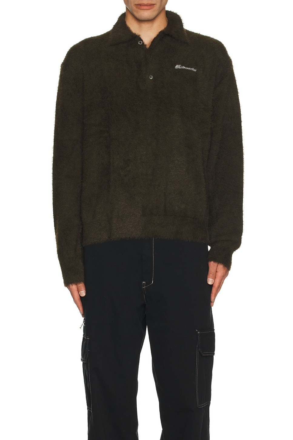 Logo Shaggy Knit Polo - 4
