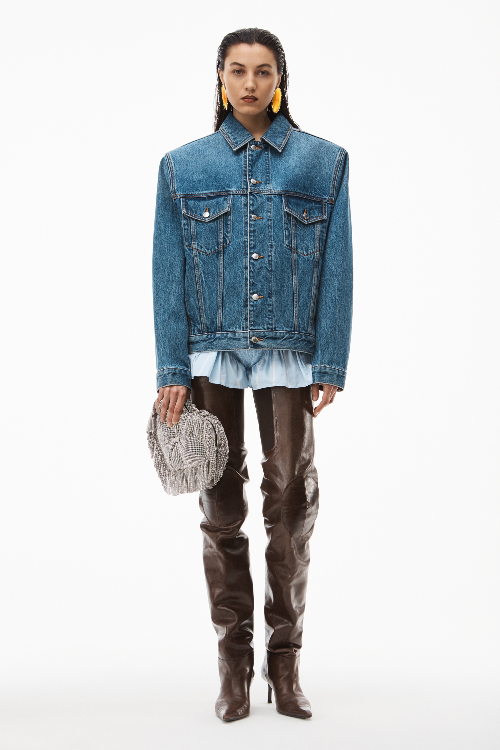 OVERSIZED TRUCKER JACKET IN DENIM - 2