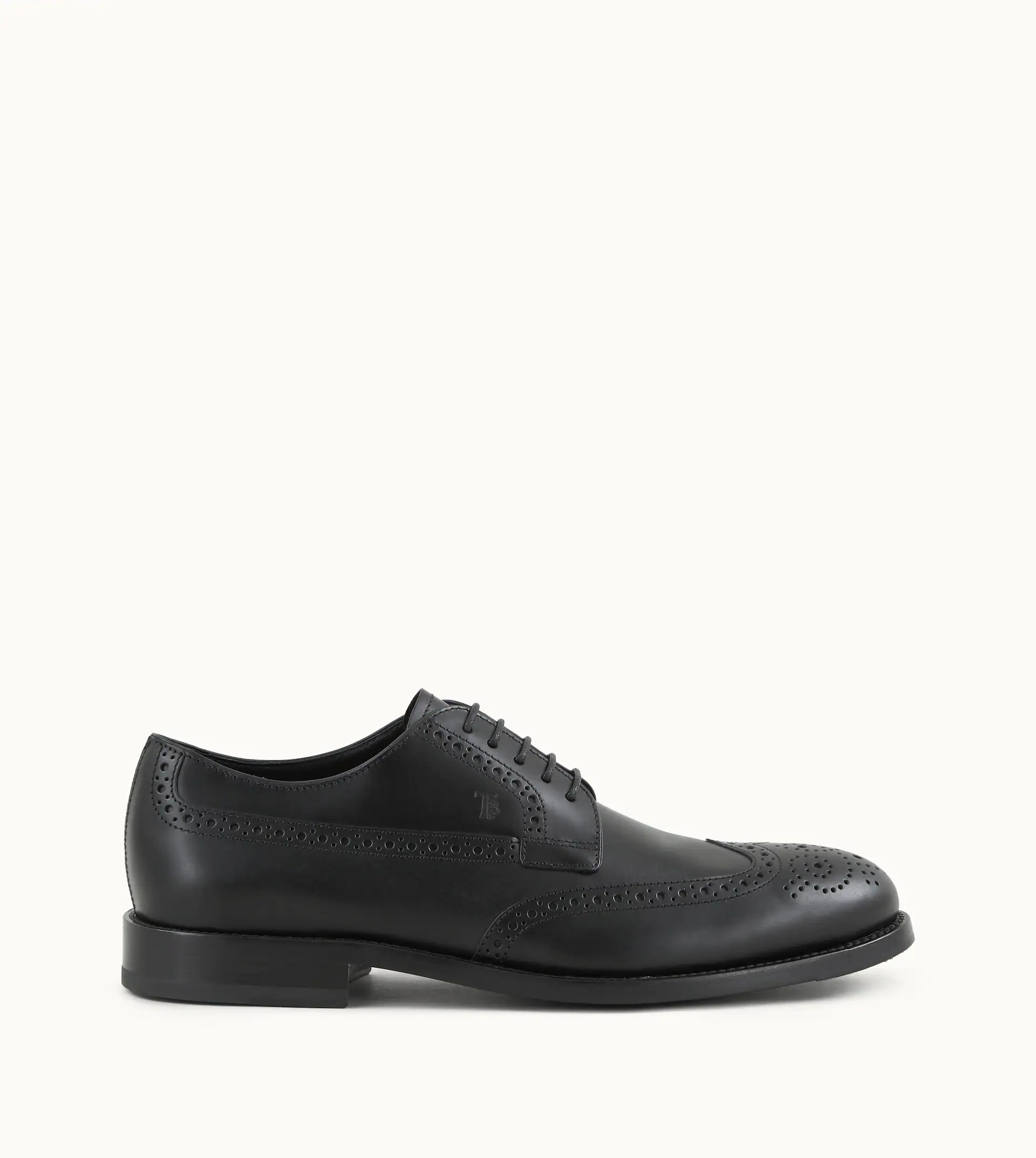 LACE-UP SHOES IN LEATHER - BLACK - 1
