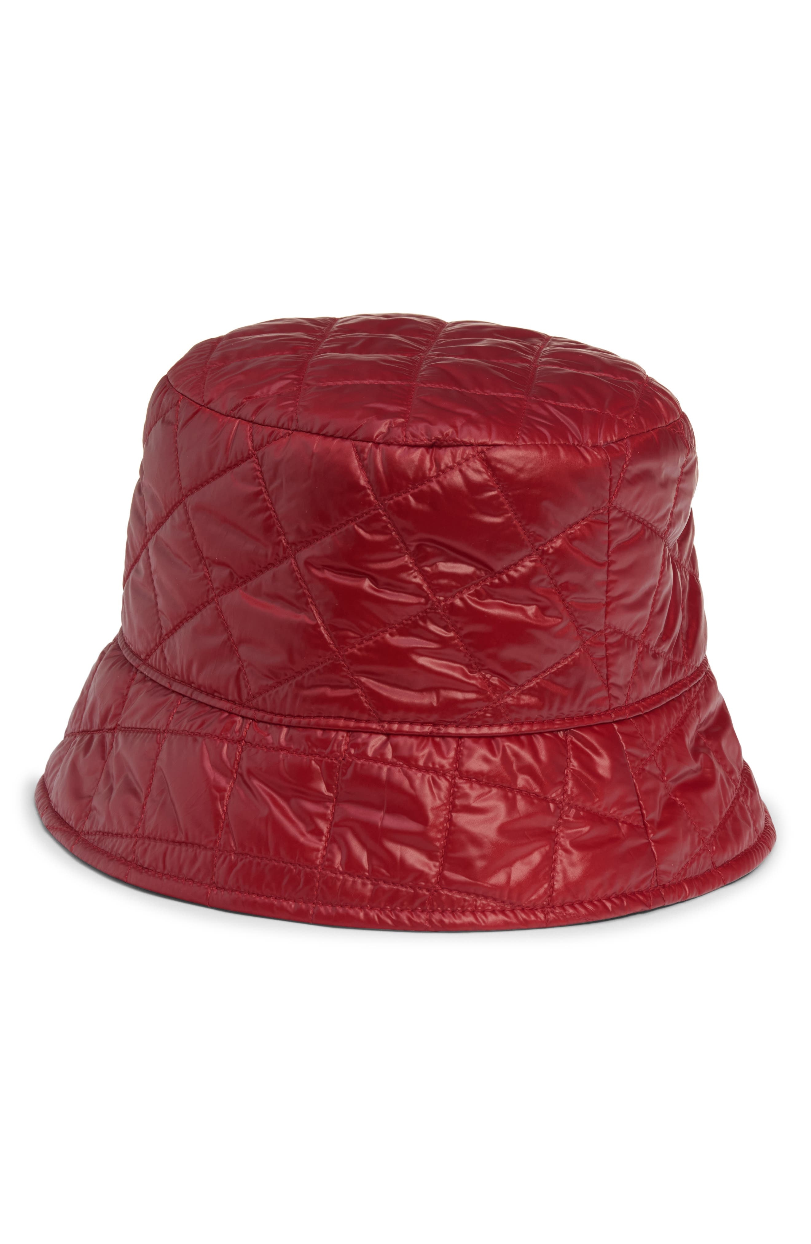 Moncler Diamond Quilted Nylon Bucket Hat in Red Auburn at Nordstrom - 3