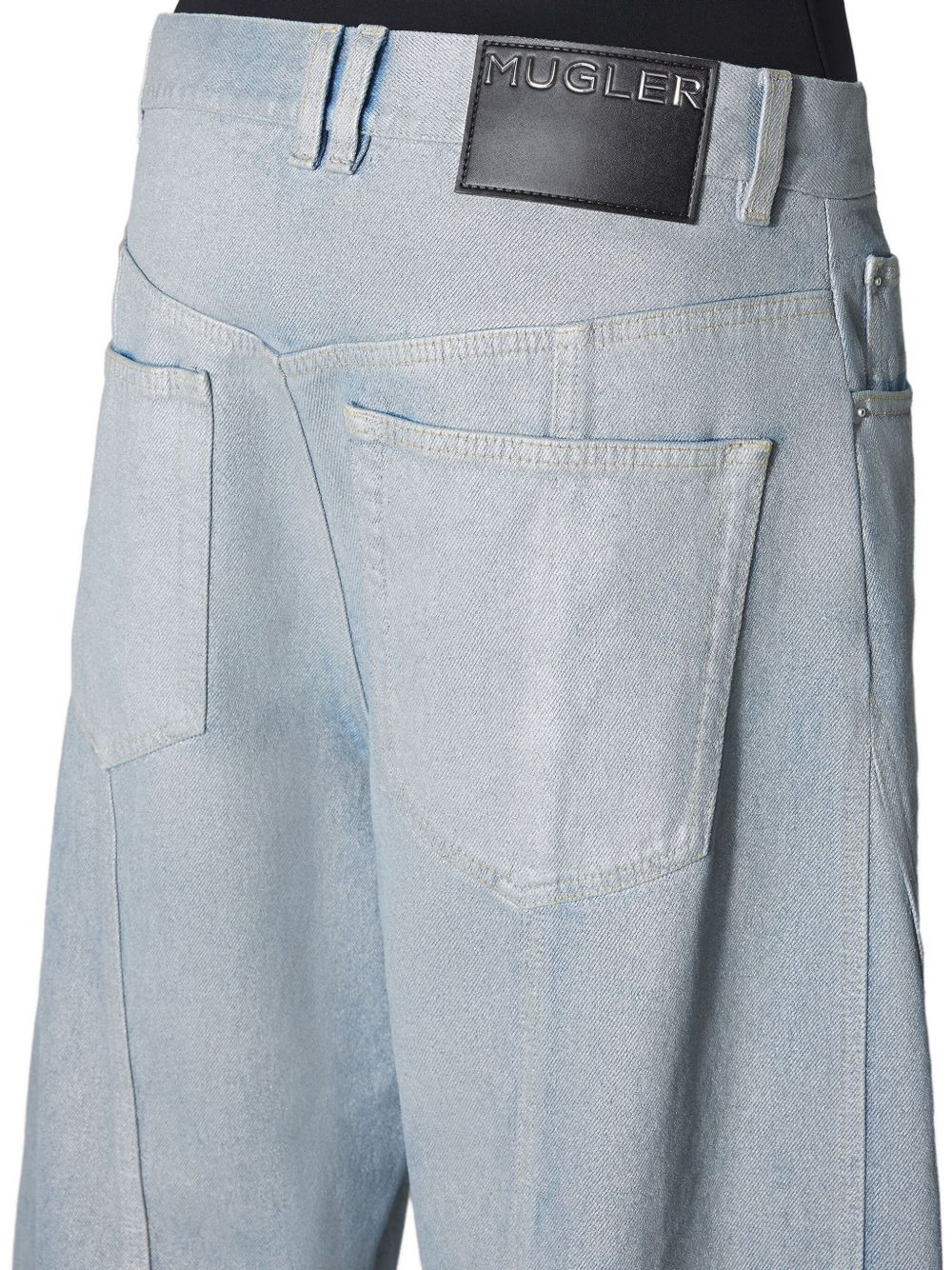 panelled cotton trousers - 3