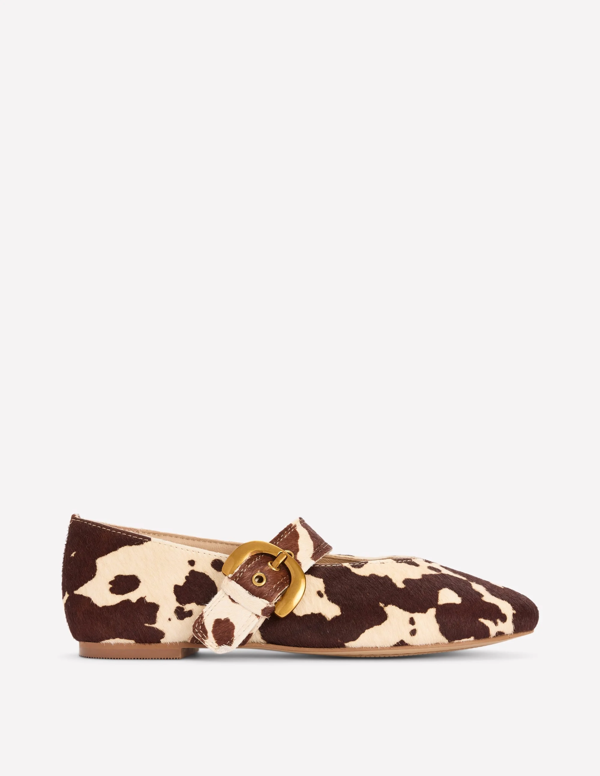 Kylie Flat Buckle Mary Janes-Brown/Ivory - 1