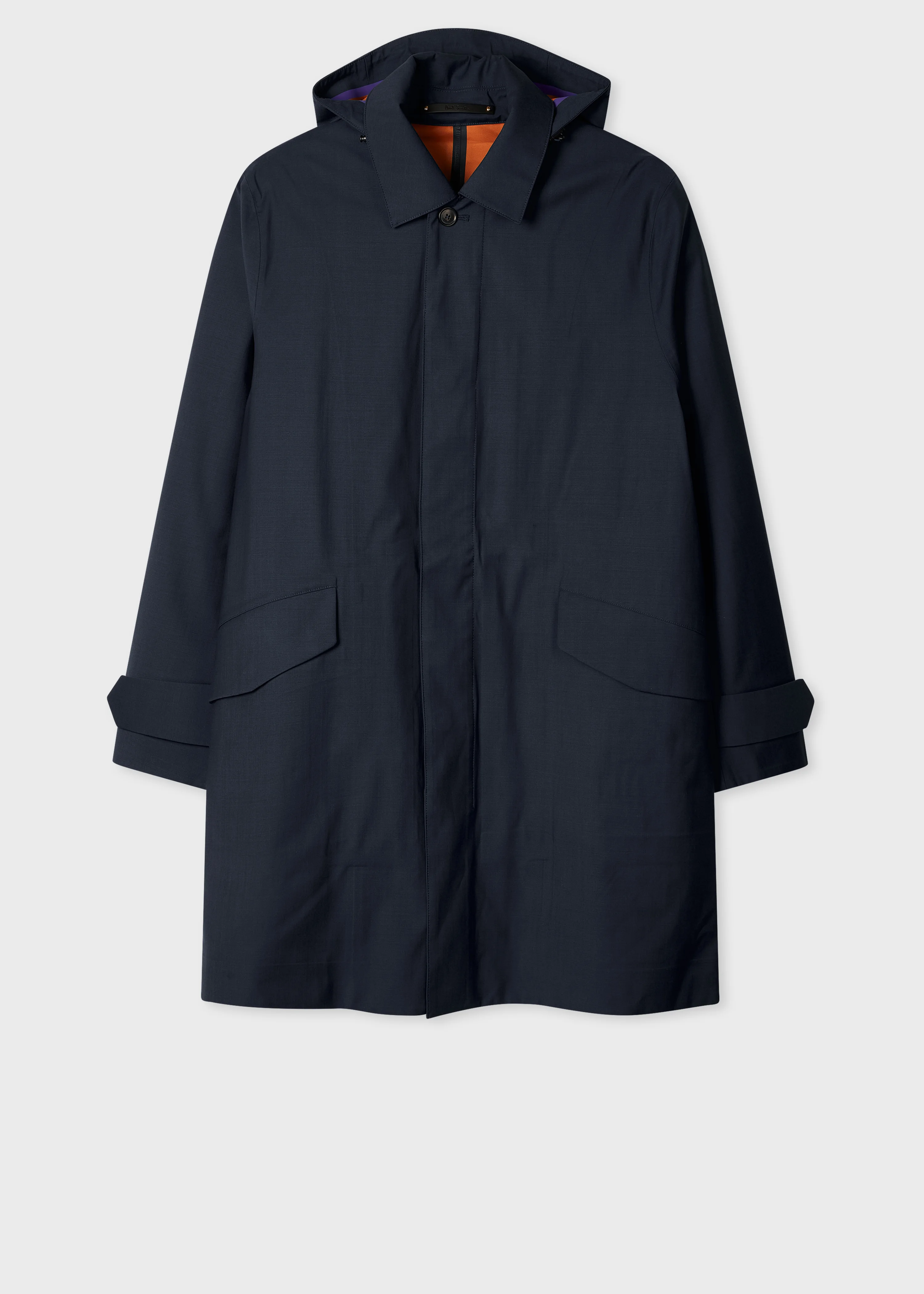 Navy 'Storm System' 3-Layer Hooded Mac - 1