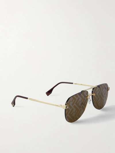FENDI Sky aviator-style gold-tone sunglasses outlook