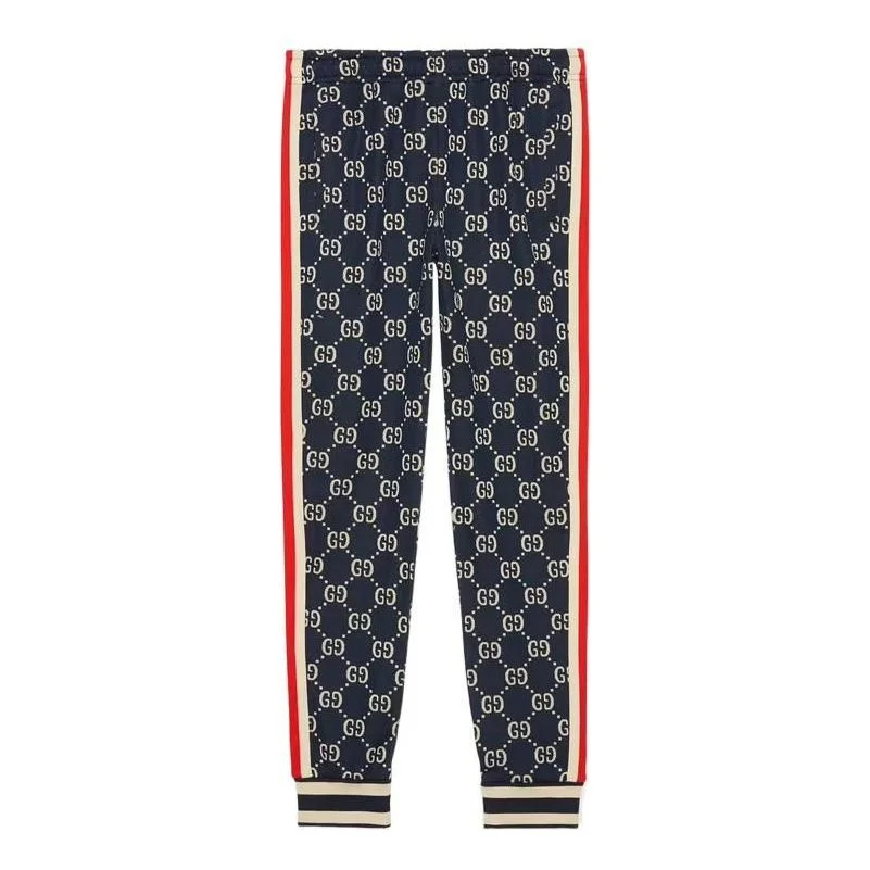 Gucci GG Jacquard Jogging Trousers For Men Blue 496920-X9V05-4245 - 1