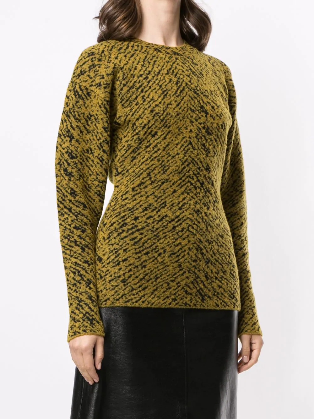 jacquard herringbone dropped shoulder jumper - 3