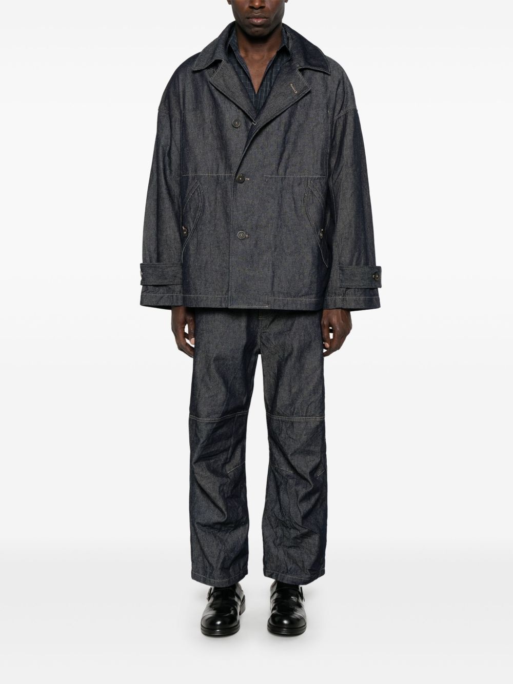 contrasting-stitching jeans - 2