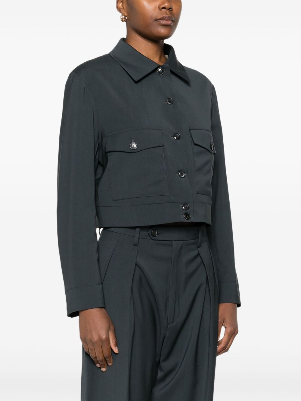 button-fastening flap-pocket jacket - 3