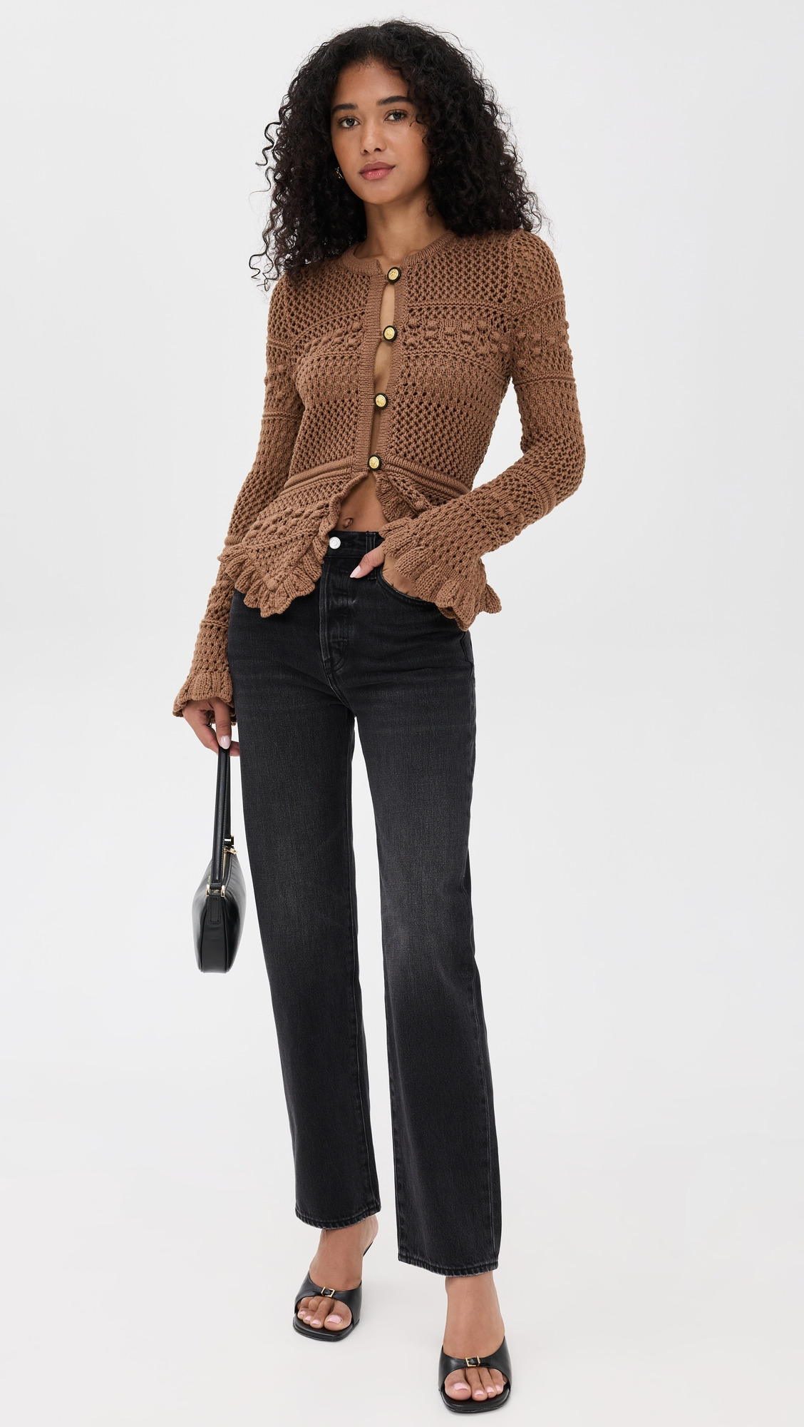 Kiva Open Stitch Ruffle Cardigan - 4