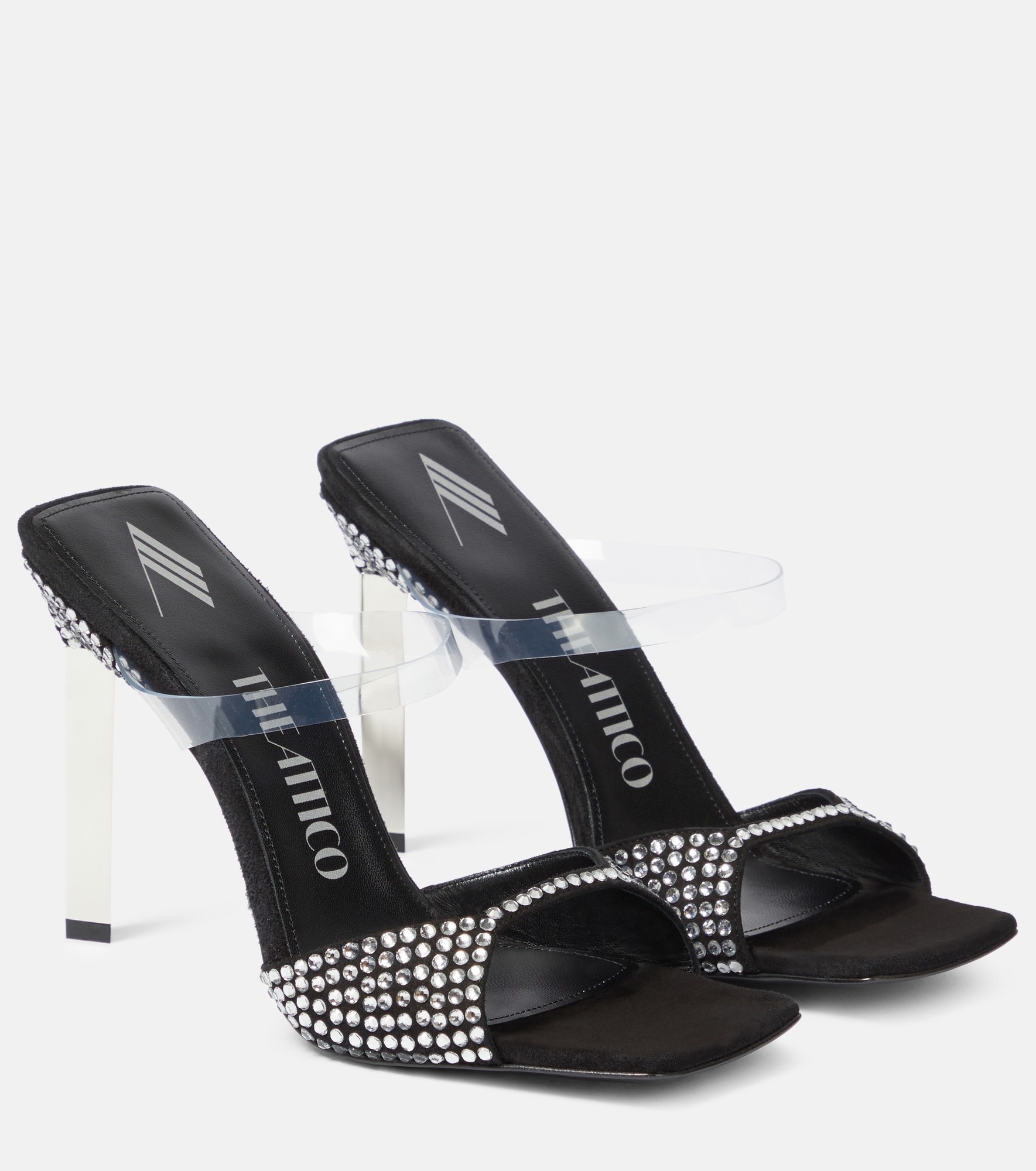 Adele embellished suede and PVC sandals - 1